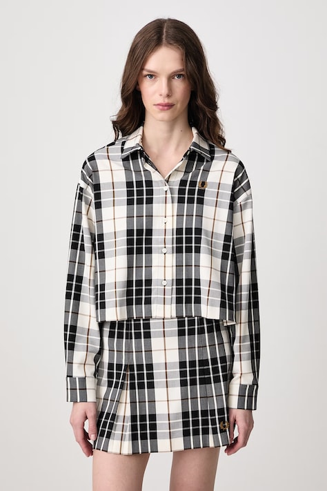 Fred Perry Koszula damska z wiskozą beżowa w kratkę G3170
