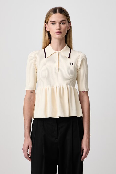 Fred Perry Polo damskie z wiskozą beżowe K3109
