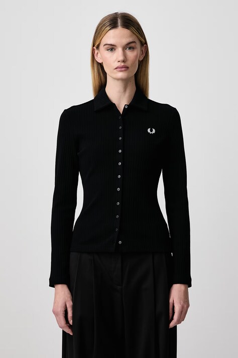 Fred Perry Koszula damska z bawełną czarna gładka G3163