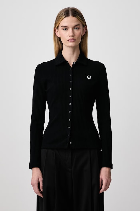 Fred Perry Koszula damska z bawełną czarna gładka G3163