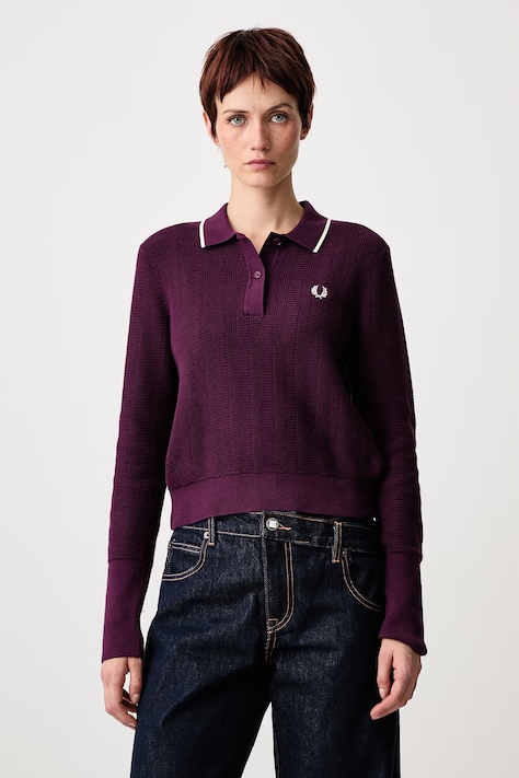 Fred Perry Sweter damski bawełniany fioletowy K3126