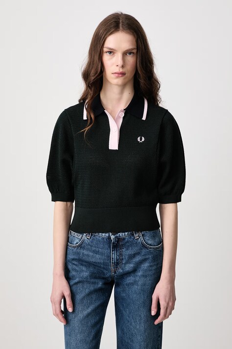 Fred Perry Polo damskie z wełną zielone K3143