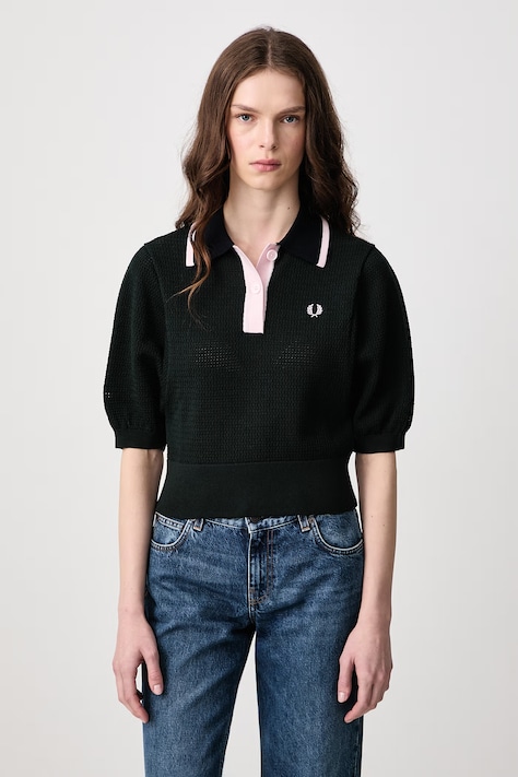 Fred Perry Polo z wełną damskie zielone K3143