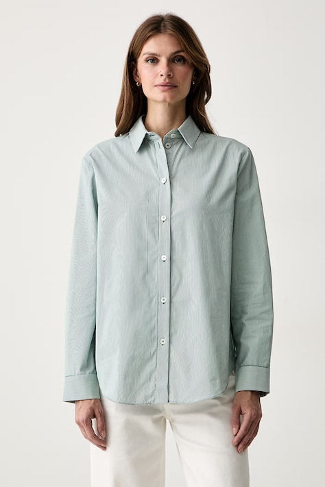 MM by Max Mara Košulja za žene od pamuka MMLDANZA zelena s prugama 2626116067600