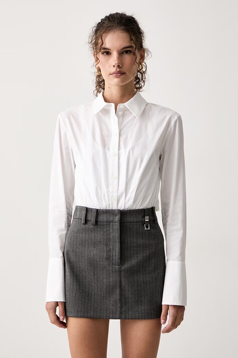 Patrizia Pepe Body damskie z bawełną białe gładkie 8C0034 C8004