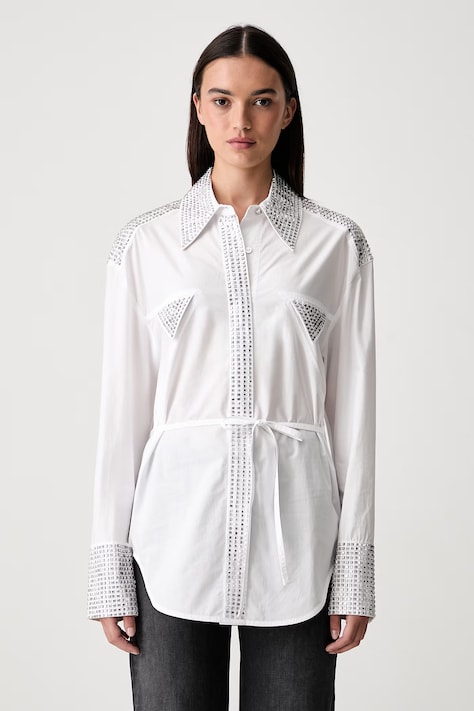 Pinko koszula damska z bawełną biała 107593 A3L0