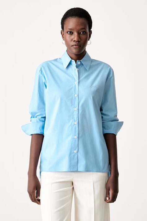 Pinko camicia da donna in cotone blu liscia 106248 A32L