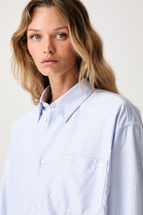 A.P.C. сорочка жіноча бавовняна chemise sophia button down logo — AW26-KDDZTF, блакитний — фото 4