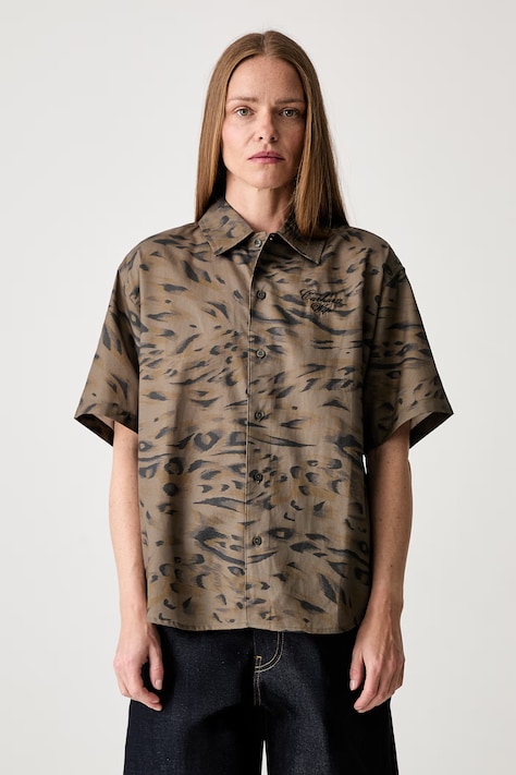 Carhartt WIP W S/S Travon koszula z lyocellem męska zielona moro I036794