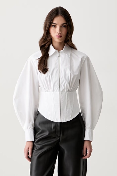Karl Lagerfeld πουκάμισο γυναικείο βαμβακερό λευκό B3W11020