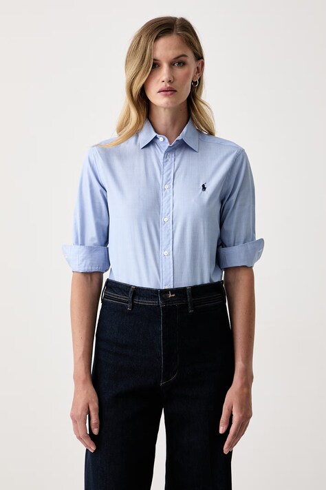 Polo Ralph Lauren koszula damska bawełniana niebieska 211B23217