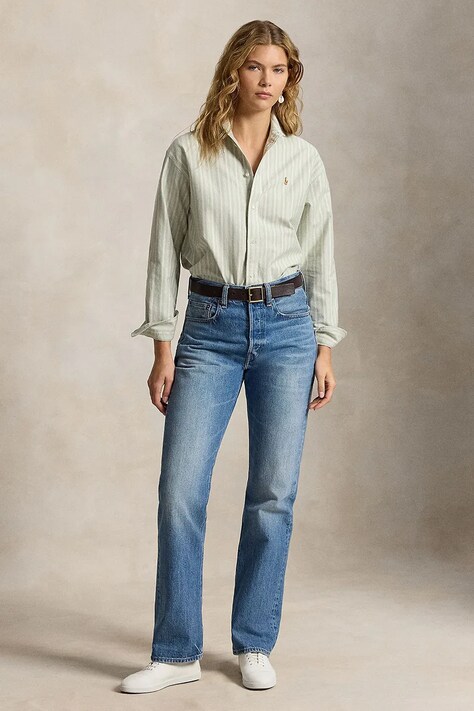 Polo Ralph Lauren сорочка "оксфорд" жіноча бавовняна — AW26-KDDZWA, зелений — фото 3