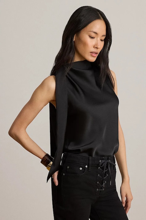 Lauren Ralph Lauren bluzka damska czarna gładka 200B20889
