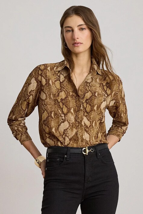 Lauren Ralph Lauren koszula damska brązowa 200P14028