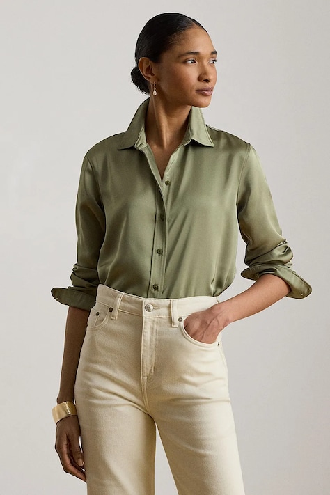 Lauren Ralph Lauren košeľa dámska zelená 200P13808