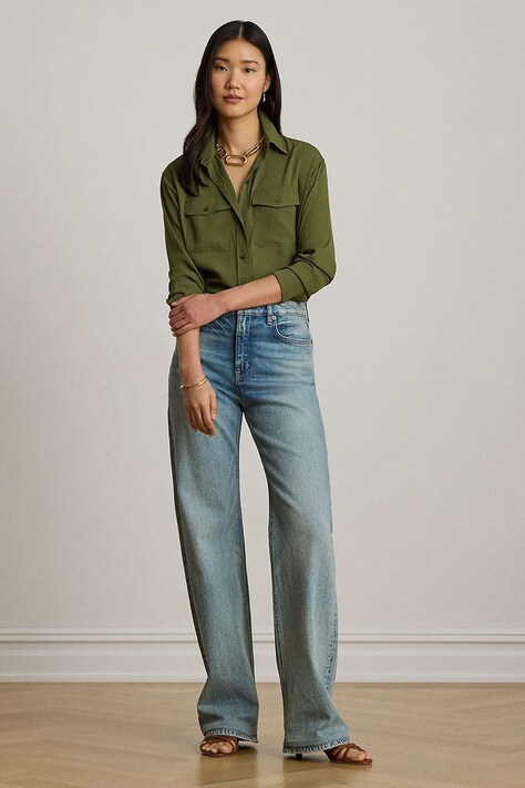 Lauren Ralph Lauren сорочка жіноча — AW26-KDDZY8, зелений — фото 5