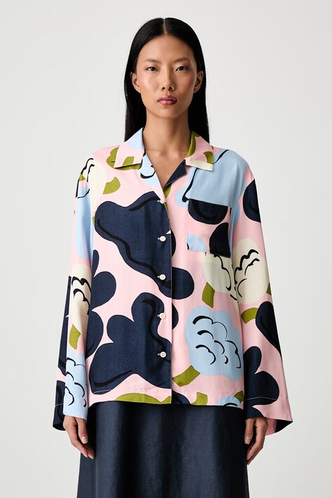 Marimekko košulja za žene od viskoze šarena cvjetna 095977