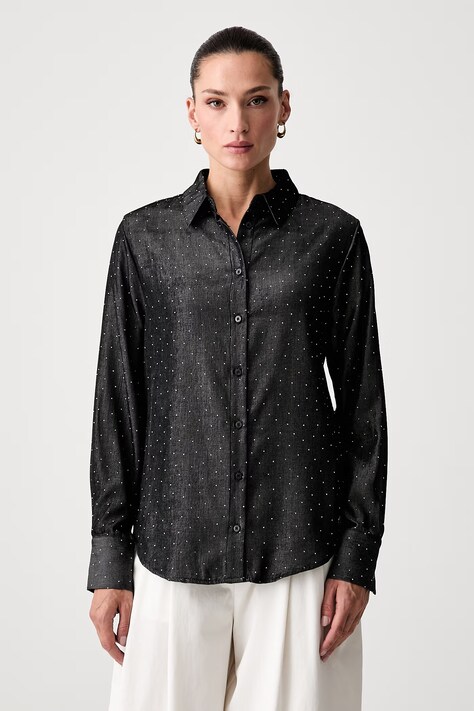 Guess košile dámská LUCIA černá W6YH26 W2948