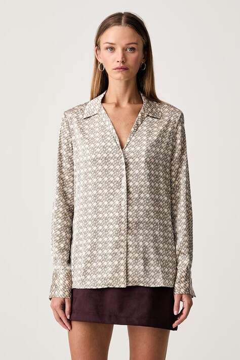 Guess cămașă pentru femei NEW CONCETTA bej monogramată W6YH23 W2946