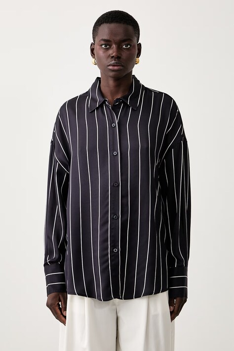 Guess košeľa dámska s viskózou DOMINIQUE tmavomodrá W6YH21 W2944