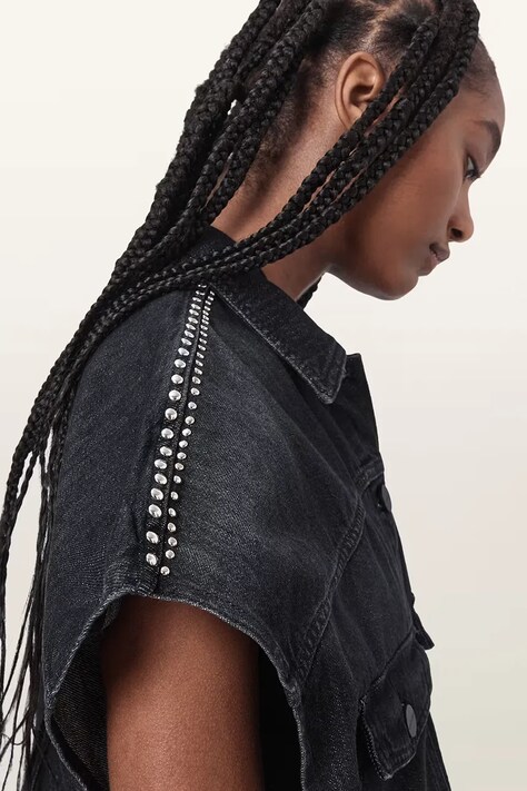 AllSaints сорочка жіноча джинсова ALBA — AW26-KDDZZK, чорний — фото 5
