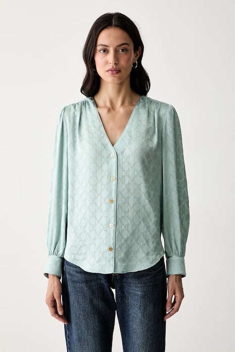 Marciano by Guess koszula damska z wiskozą HADIL turkusowa monogram G6YH17 W3248