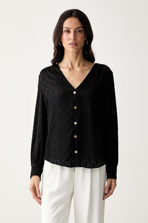 Marciano by Guess koszula damska z wiskozą HADIL czarna monogram G6YH17 W3248