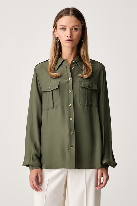 Marciano by Guess košeľa dámska s viskózou NORI zelená G6YH12 W3138
