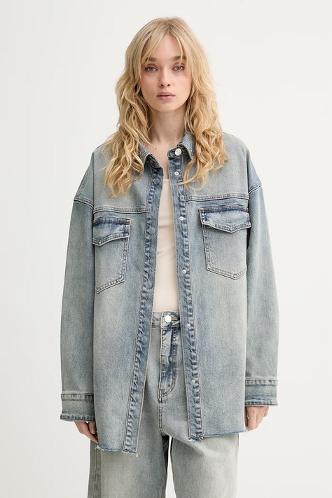 Gestuz koszula damska jeansowa GZnoma niebieska z efektem sprania 10911189