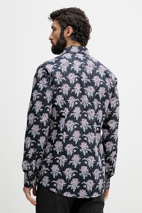 Eton сорочка чоловіча бавовняна — AW26-KDM003, темно-синій — фото 3