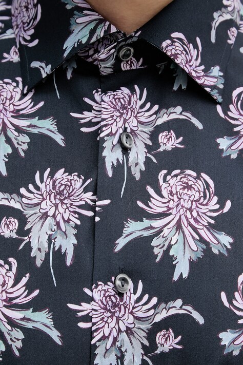 Eton сорочка чоловіча бавовняна — AW26-KDM003, темно-синій — фото 5