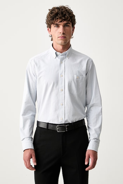 Eton koszula oxford męska bawełniana niebieska w paski 100015453