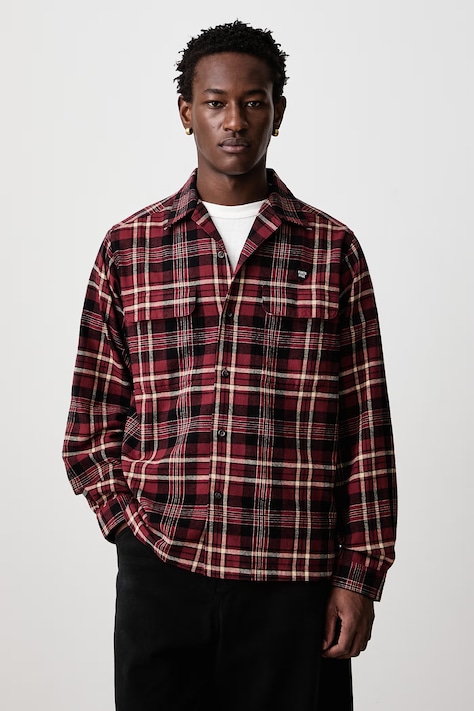 Human Made Shirt cotton Men's red checkered HM32SH007