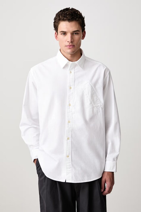 Barbour Transport OS koszula oxford bawełniana męska biała gładka MSH5799WH11
