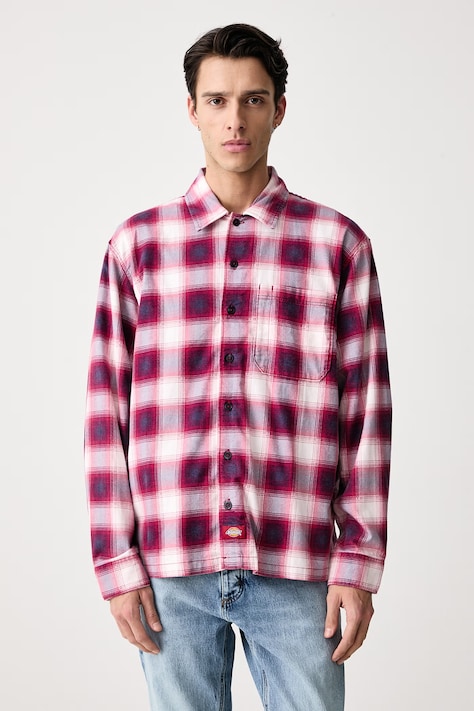 Dickies Koszula męska z bawełną czerwona w kratkę DK0A8DUAL811