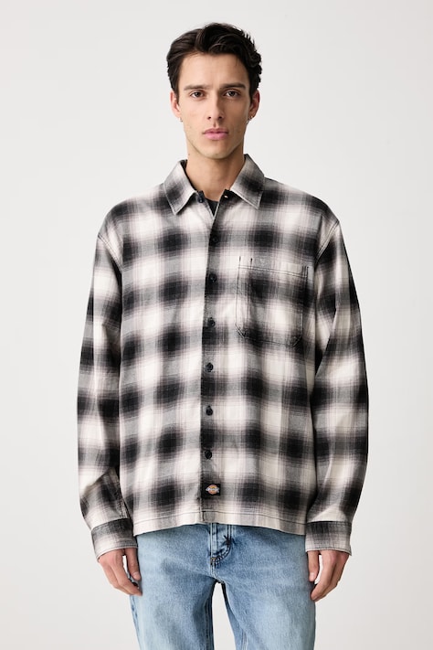 Dickies Koszula męska z bawełną czarna w kratkę DK0A8DUABLK1