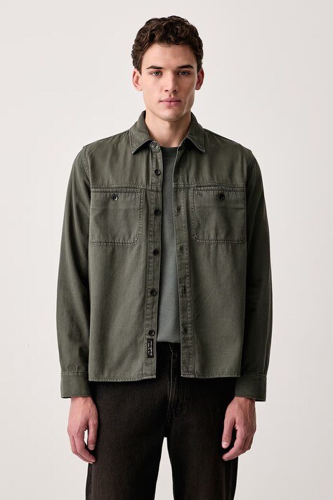 rag & bone Koszula męska bawełniana zielona gładka RX3526FSRWW