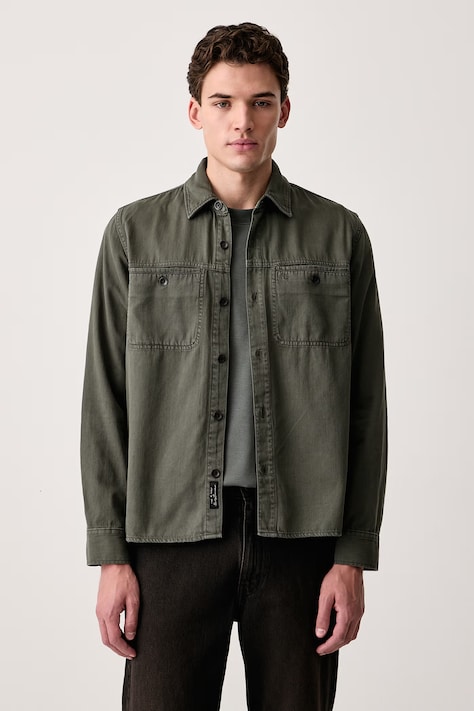 rag & bone Koszula męska bawełniana zielona gładka RX3526FSRWW