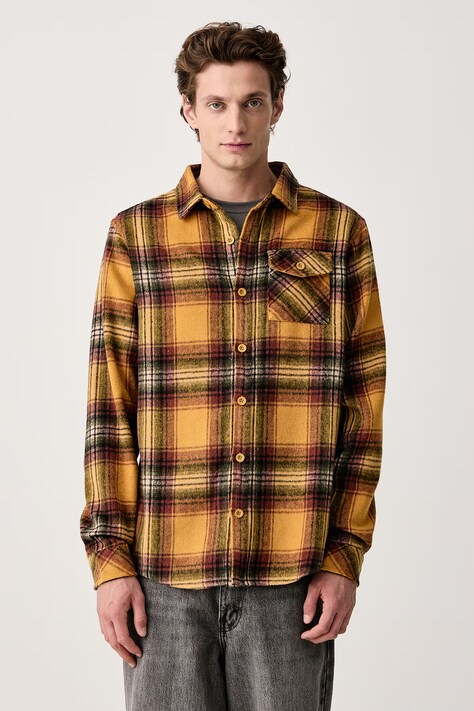 Hurley Koszula męska żółta w kratkę MVSEU00010