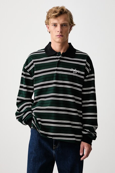 Carhartt WIP Devitt Rugby Shirt longsleeve męski bawełniany zielony I037117