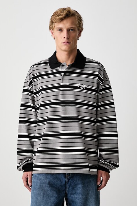 Carhartt WIP Devitt Rugby Shirt longsleeve męski bawełniany szary I037117