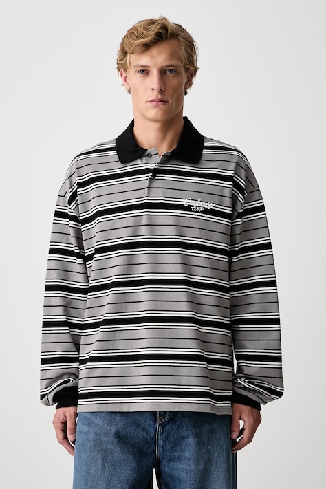 Carhartt WIP Devitt Rugby Shirt longsleeve męski bawełniany szary I037117