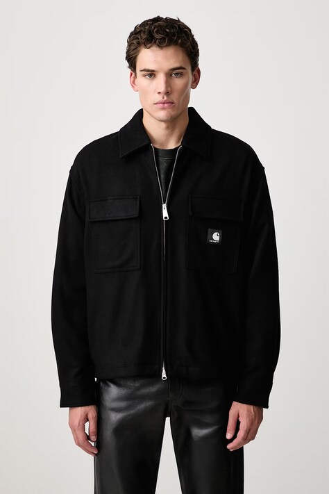 Carhartt WIP Atoka Shirt Jac krótka kurtka z wełną męska czarna I037049
