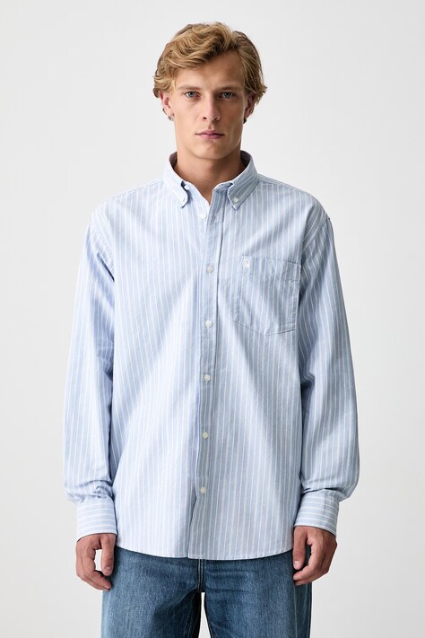 Carhartt WIP Kanan Shirt koszula bawełniana męska niebieska w paski I037119