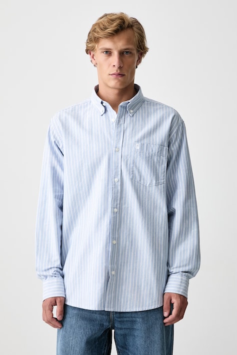 Carhartt WIP Kanan Shirt koszula bawełniana męska niebieska w paski I037119