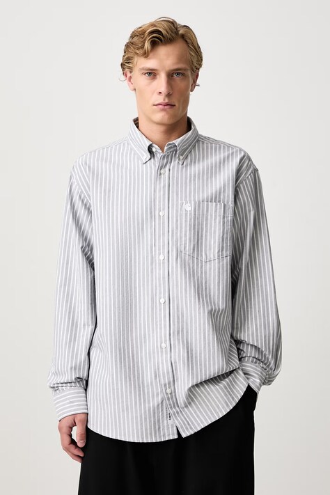 Carhartt WIP Kanan Shirt camicia in cotone da uomo nera a righe I037119