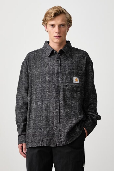 Carhartt WIP Bagley Shirt koszula bawełniana męska szara w kratkę I037136