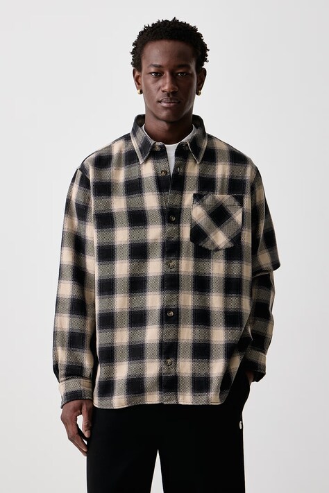 Carhartt WIP Dayne Shirt koszula bawełniana męska granatowa w kratkę I037122