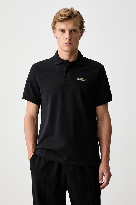 Barbour Pin Badge Asia polo bawełniane męskie czarne MML1590BK31