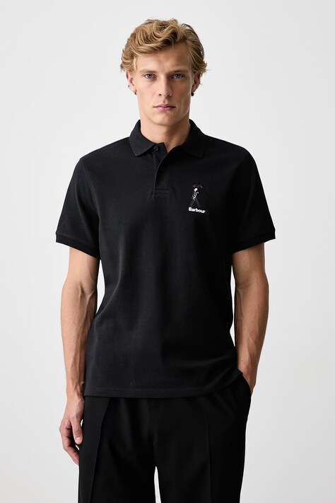Barbour Character Asia Fit polo bawełniane męskie czarne MML1589BK31
